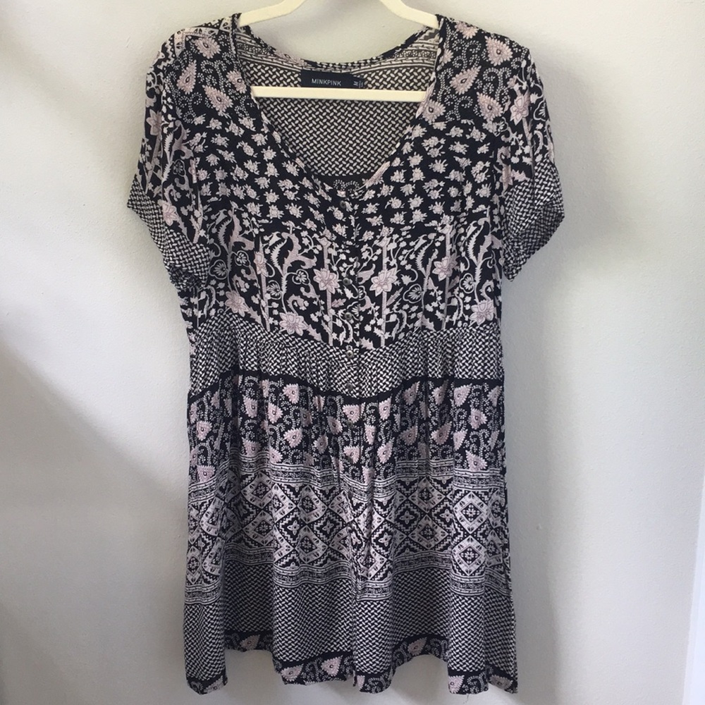 MINKPINK Button Down Babydoll Dress